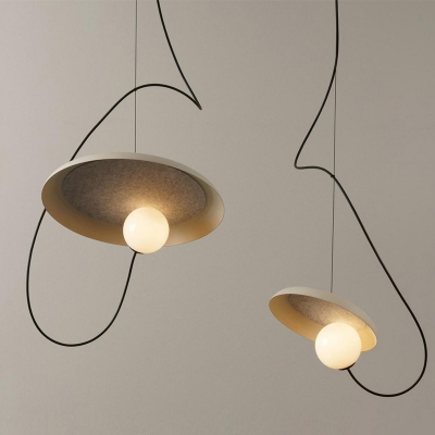Modern Bi-pin Pendant Light in Metal with Adjustable Cord Mounting for Residential Use