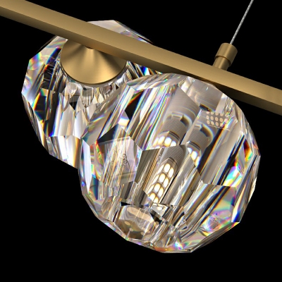 Modern Crystal LED Island Light with Adjustable Hanging Length