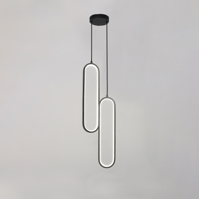 Modern LED Metal Pendant with Adjustable Hanging Length and Silica Gel Shade