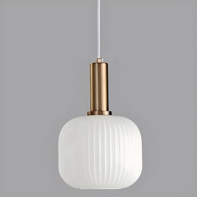 Modern Metal Pendant Light with Glass Shade - Energy Efficient LED Light for Home Use