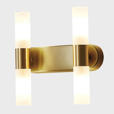 Modern Wall Sconce - Hardwired Bi-pin Light with Glass Shade and Up & Down Lighting