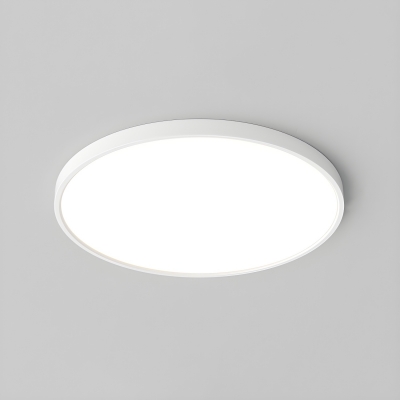 Modern White Flush Mount Ceiling Light with 3 Color LED Bulb and Ambient Acrylic Shade