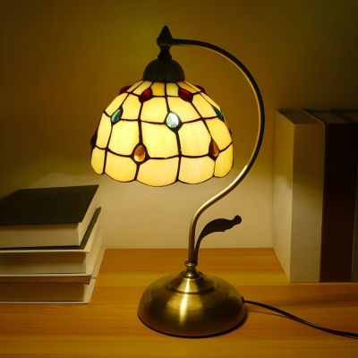 Sleek Glass and Metal Modern Table Lamp with LED Light Suitable for Residential Use