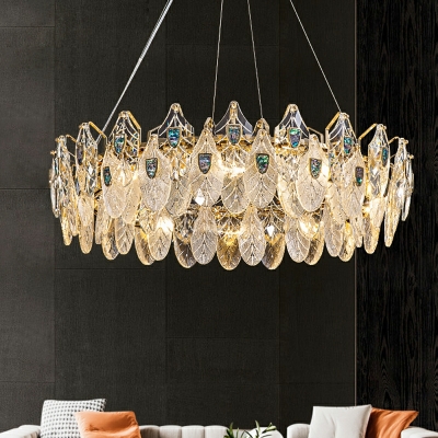 Glamorous Gold Crystal Chandelier with Clear Shade - Modern Elegance
