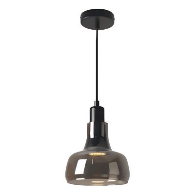 Modern Gray Glass Pendant Light with Adjustable Hanging Length for Stylish Room Decoration