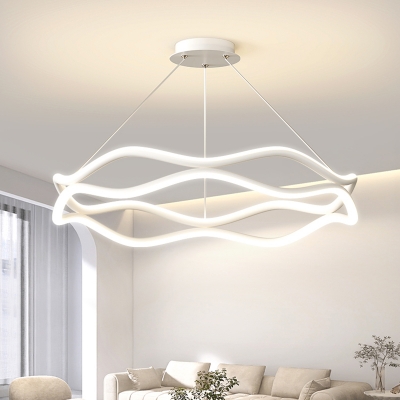 Modern LED Chandelier with Adjustable Hanging Length for Residential Use