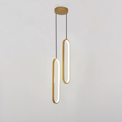 Modern LED Metal Pendant with Adjustable Hanging Length and Silica Gel Shade