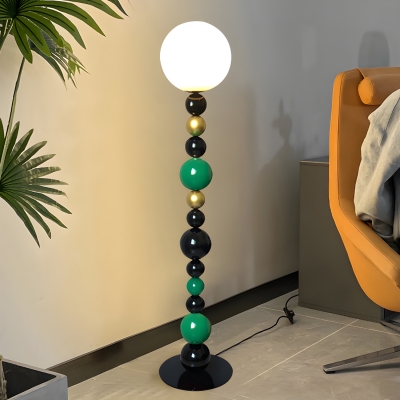 Modern Metal Floor Lamp with Clear Glass Globe Shade – Perfect for Residential Use