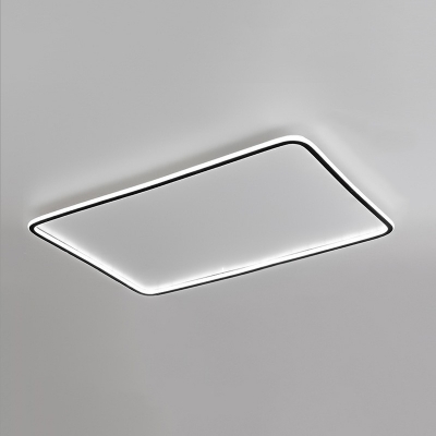 Modern Metal LED Flush Mount Rectangle Ceiling Light with Iron Shade