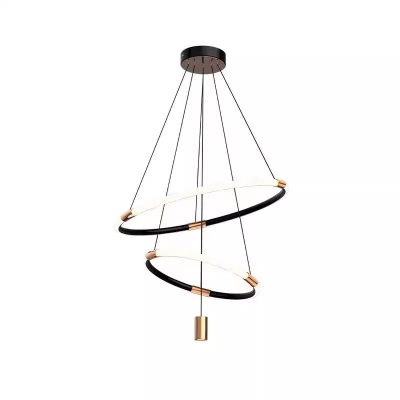 Opalescent Glass LED Bulb Chandelier with Remote Control Dimming and Adjustable Hanging Length