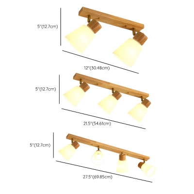 Adjustable Wood Modern Vanity Light with Glass Shade and LED/Incandescent/Fluorescent Bulbs