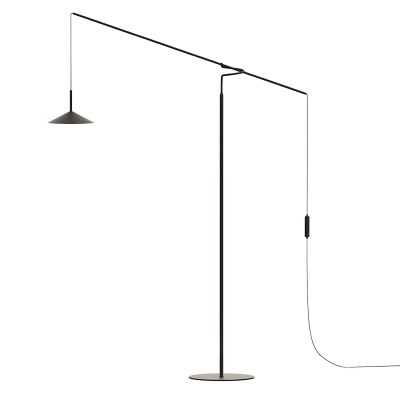 Contemporary LED Floor Lamp with Aluminum Shade for Warm Light