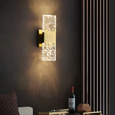 Contemporary Style Wall Lamp with Crystal Shade for Living Room