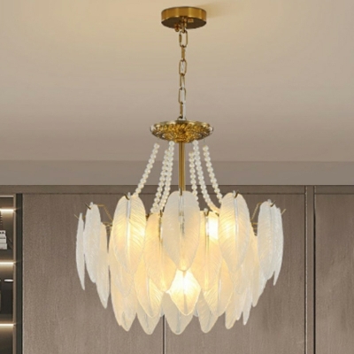 Elegant Gold Glass Chandelier - Modern LED Lighting with Clear Glass Shades