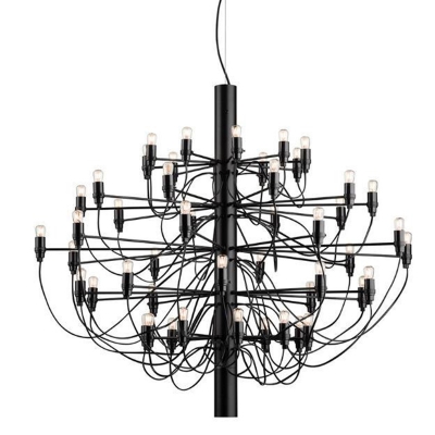 Gold Modern Chandelier with LED-Compatible and Adjustable Length