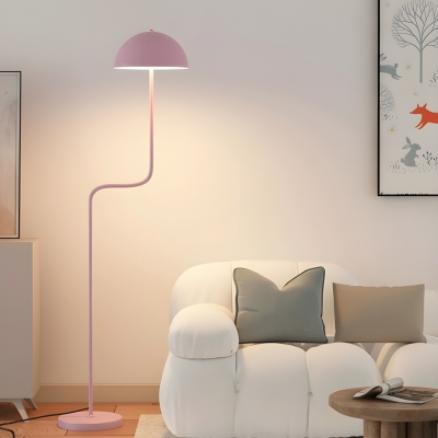 Metal Modern Style Floor Lamp Plug-In Electric with Bang-up Clear Glass Shade- Residential Use