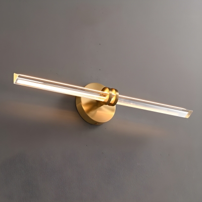 Modern Brass Metal Vanity Light with Crystal Shade & LED Bulbs
