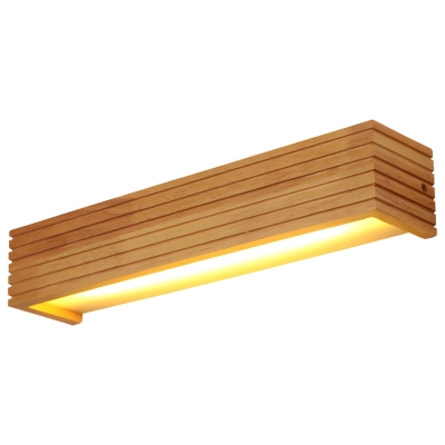 Modern Hardwired Wood LED Wall Lamp with Acrylic Up & Down Shade