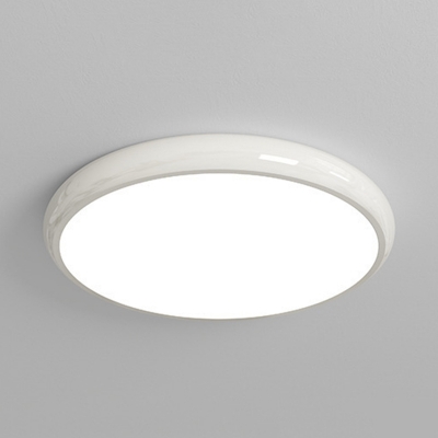 Modern LED Third Gear Dimmable Flush Mount Ceiling Light with White Acrylic Shade
