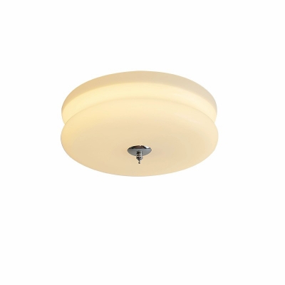 Modern Metal Flush Mount Ceiling Light with 3 Color LED Bulbs and Clear Glass Shade