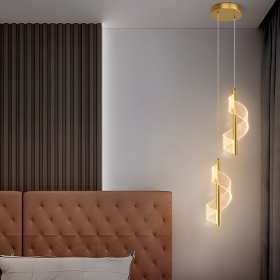 Modern Metal Pendant with Adjustable Hanging Length and Dimmable LED Bulbs