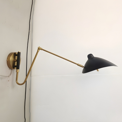 Modern Metal Wall Lamp with Down Shade, Hardwired LED Light for Residential Use