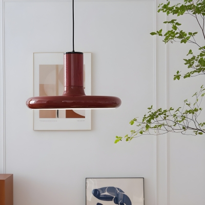 Modern Red Pendant Light with Metal Shade and Cord Mounting - Perfect for 35-40 Women