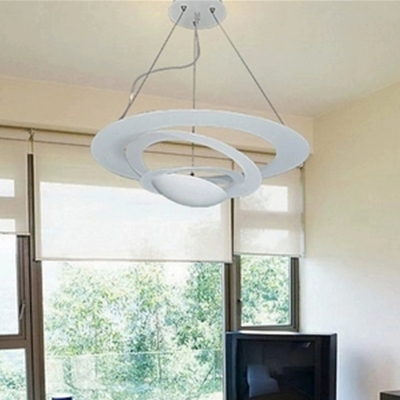 Modern White Metal Chandelier with Adjustable Hanging Length