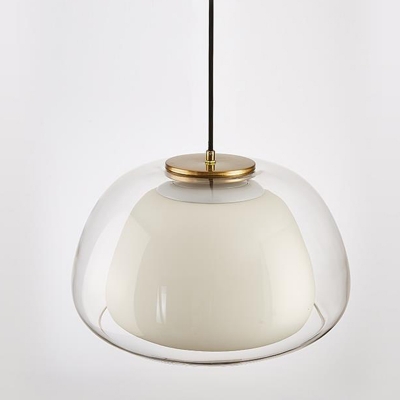 Contemporary Pendant Light with Clear Glass Shade and Adjustable Hanging Length