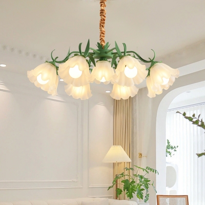 Elegant Frosted Glass Modern Chandelier with Adjustable Hanging Length