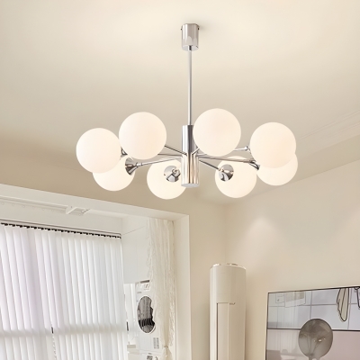 Light Rotation Modern Chandelier with Ambient Glass Shade for Stylish Women in the American Market