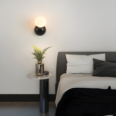 Modern 1-Light Bi-pin Wall Lamp with Clear Glass Shade and Metal Frame