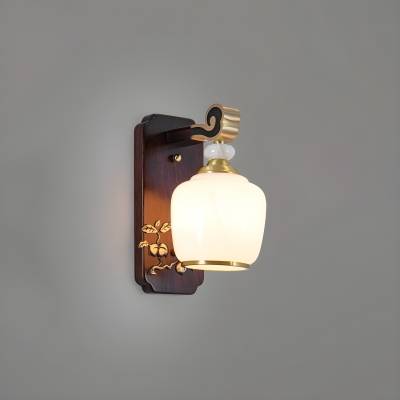 Modern 1-Light LED Wall Sconce with Glass Shade for Residential Use