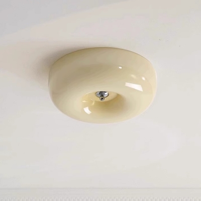 Modern 3-Color Light Flush Mount Ceiling Light with Clear Glass Shade and LED Bulbs