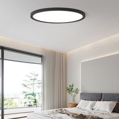 Modern Acrylic LED Bulb Single-Light Flush Mount Ceiling Light with White Shade