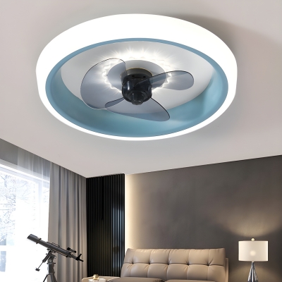 Modern Ceiling Fan with Stepless Dimming Remote Control and LED Light
