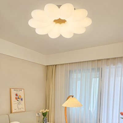 Modern LED Bulb Metal Close To Ceiling Light with Acrylic Shade for Residential Use