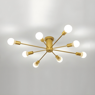 Modern LED Close To Ceiling Light Fixture with Metal Construction for Residential Use