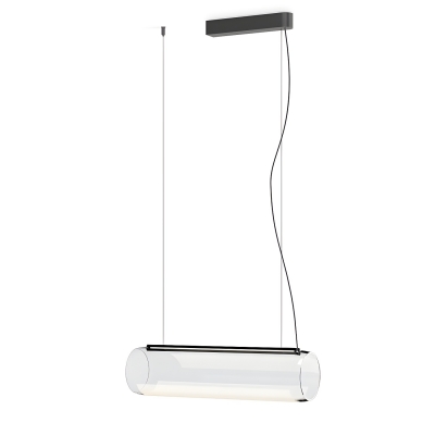 Modern LED Island Light with Remote Control Dimming and Clear Glass Shade