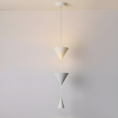 Modern Metal Pendant Light with Warm Light and Plastic Shade, Adjustable Hanging Length