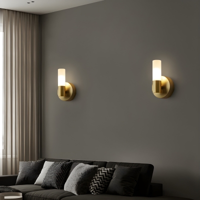 Modern Wall Sconce - Hardwired Bi-pin Light with Glass Shade and Up & Down Lighting