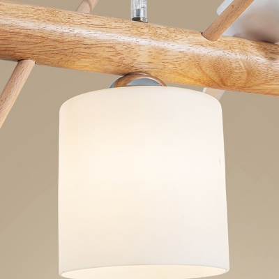 Modern Wood Island Light with Clear Glass Shade - Perfect for Residential Use
