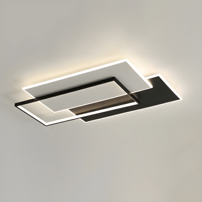 Silver Modern LED Close To Ceiling Light with Acrylic Shade and 3 Color Light