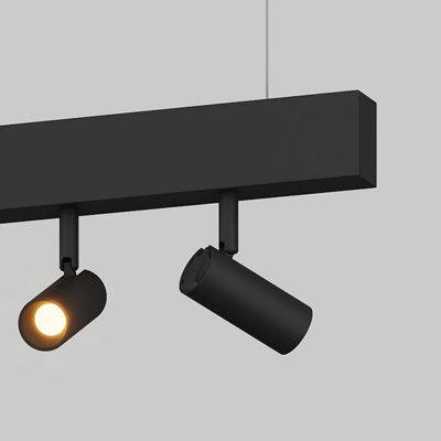 Modern Black Island Lighting Fixture with Adjustable Hanging Length