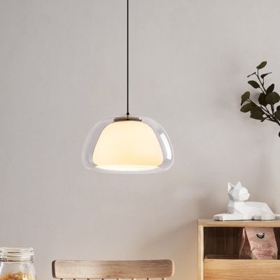Modern Hanging Pendant Light with Clear Glass Shade and Adjustable Length for Direct Wired Electric