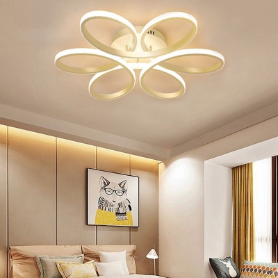 Modern LED Bulbs Flush Mount Close To Ceiling Light with Silica Gel Ambient Shade