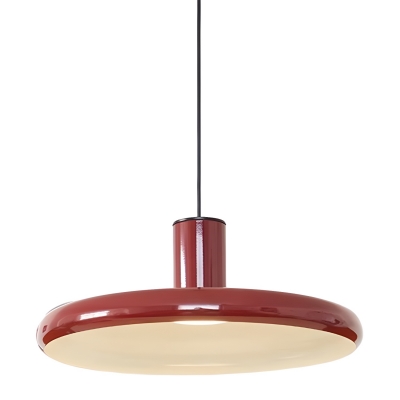 Modern Red Metal Pendant Light with Hanging Shade for Residential Use