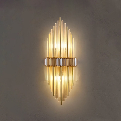 Modern Steel 2-Light Crystal Wall Lamp for a Chic and Bright Living Space