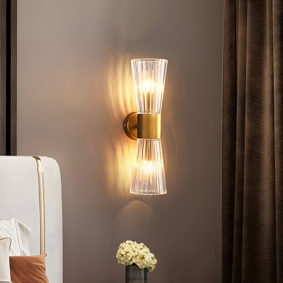 Modern Transparent Glass 2-Light Wall Sconce for a Stylish Home