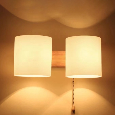 Modern Wood Wall Sconce with Glass Shade - Assembly Required